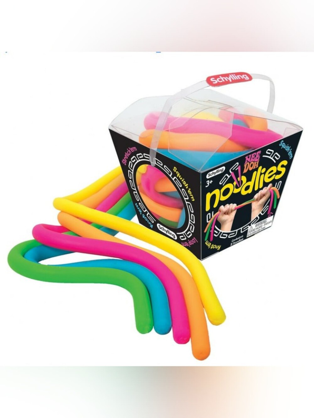 Schylling Needoh Noodlies Sensory Stretchy Noodles - Neon Mix